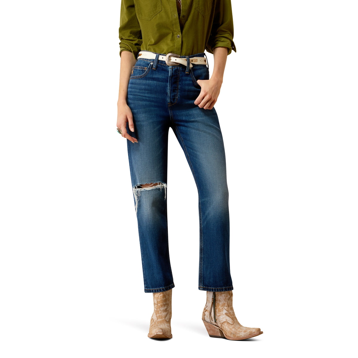 Ariat Women’s Ultra High Rise Relaxed Petra Flipside Straight Leg Jeans – Visalia
