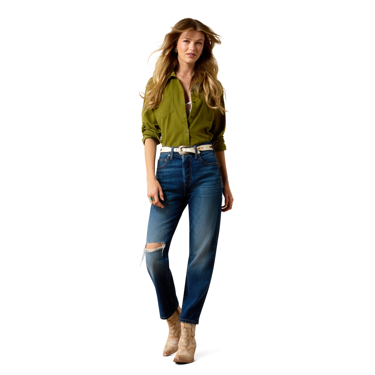Ariat Women’s Ultra High Rise Relaxed Petra Flipside Straight Leg Jeans – Visalia