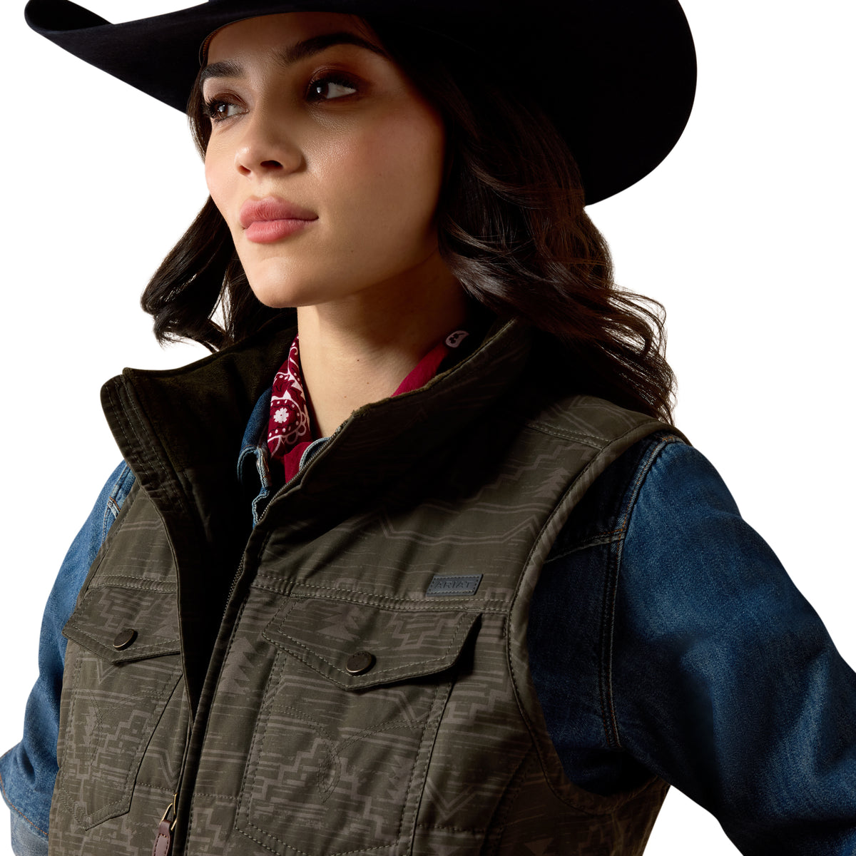 Ariat Women's Grizzly Quilted Vest - Beluga Rockwell Print