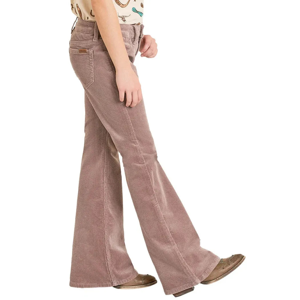 Rock & Roll Girl's Corduroy Flare Jeans - Mauve