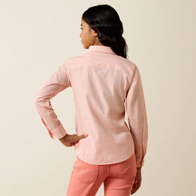 Ariat Girl's Kirby Long Sleeve Shirt - Tropical Peach Geo - Irvine Tack & Western Wear