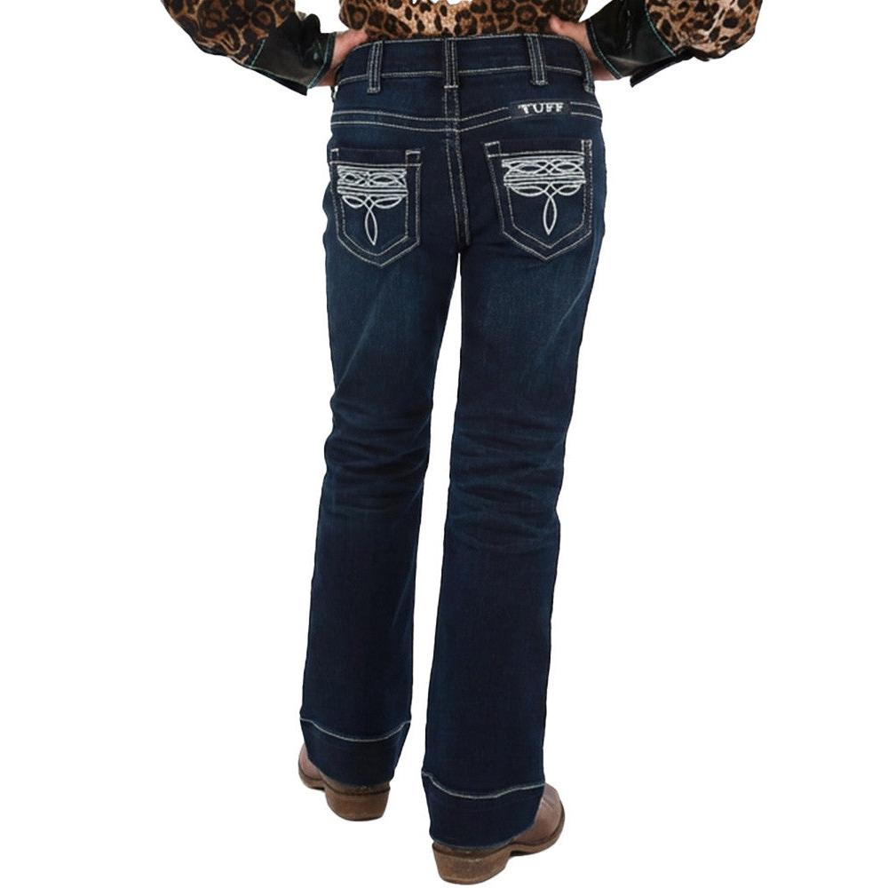 Cowgirl Tuff Girl's Bootstitch Trousers Jeans - Dark Wash