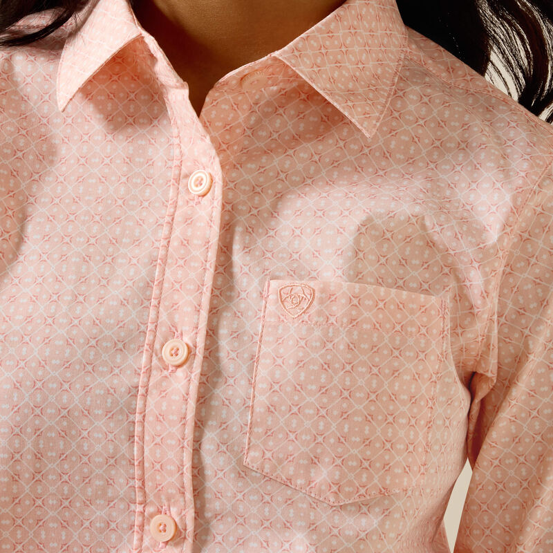 Ariat Girl's Kirby Long Sleeve Shirt - Tropical Peach Geo - Irvine Tack & Western Wear