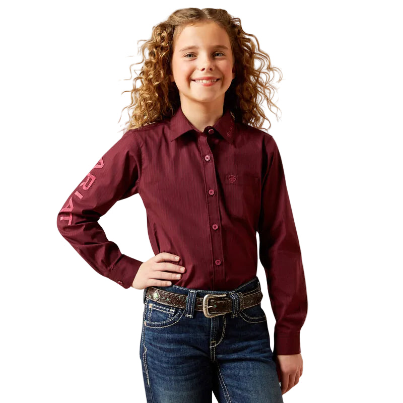 Ariat Girl's Team Kirby Long Sleeve Shirt - Port Royale Stripe