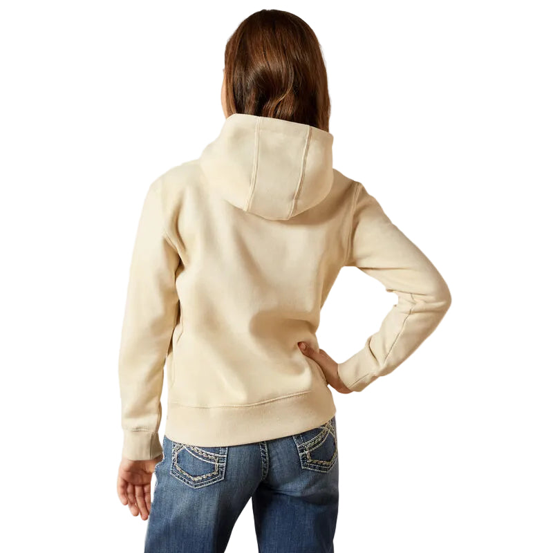 Ariat Girl's Western Blocks Long Sleeve Hoodie - Oyster Grey - Irvine Tack & Western Wear