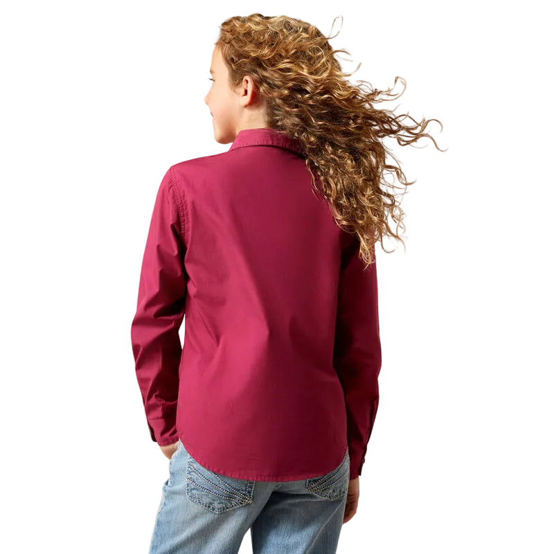 Ariat Girl's Shine Bright Long Sleeve Shirt - Beaujolais - Irvine Tack & Western Wear