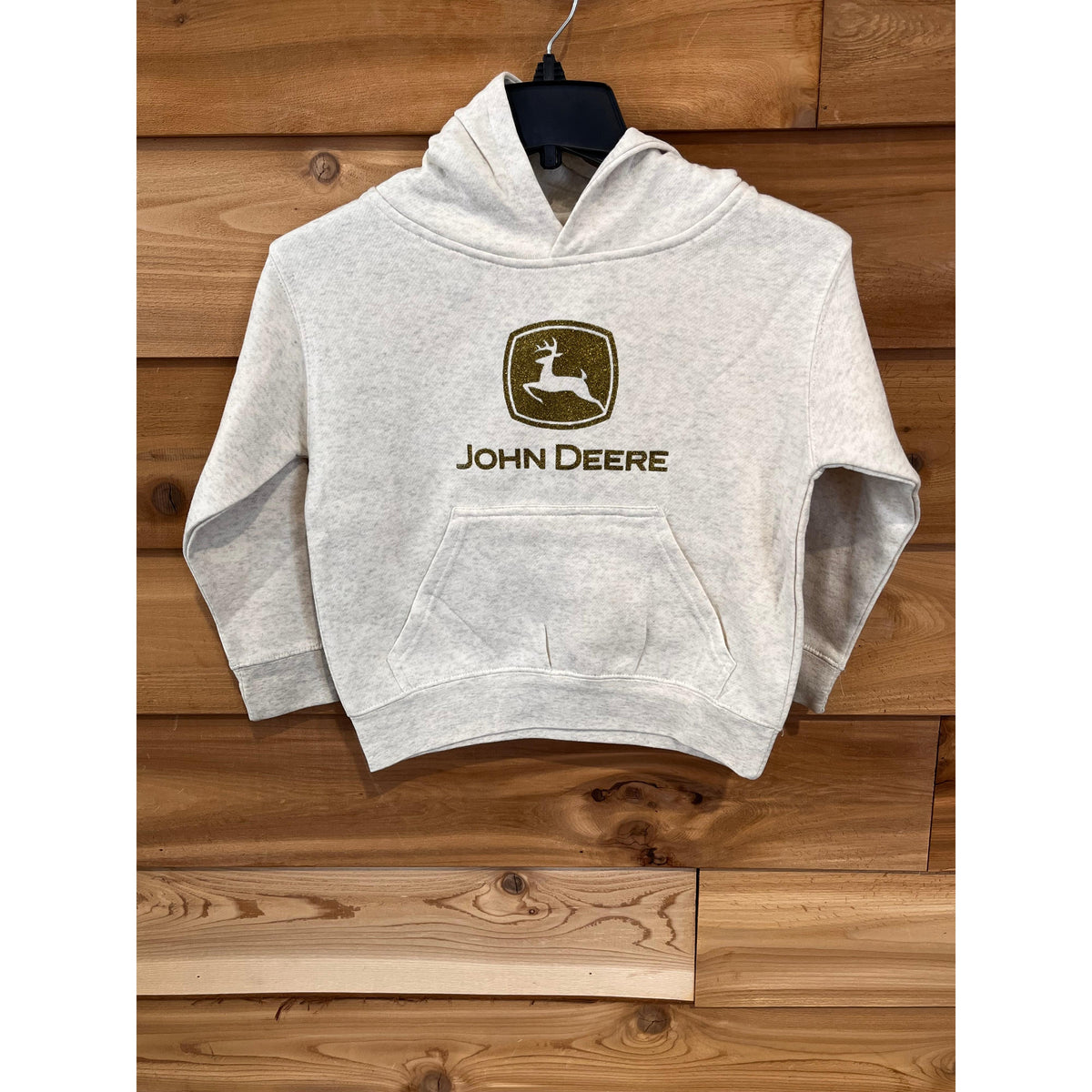 John Deere Youth Glitter Hoodie - Ivory