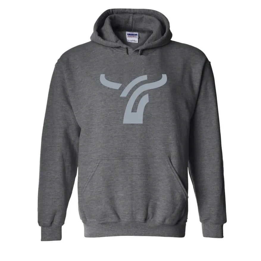 B8 Ranch Apparel Men's Long Sleeve Large Logo Heather Hoody - Dark Grey - Irvine Tack & Western Wear