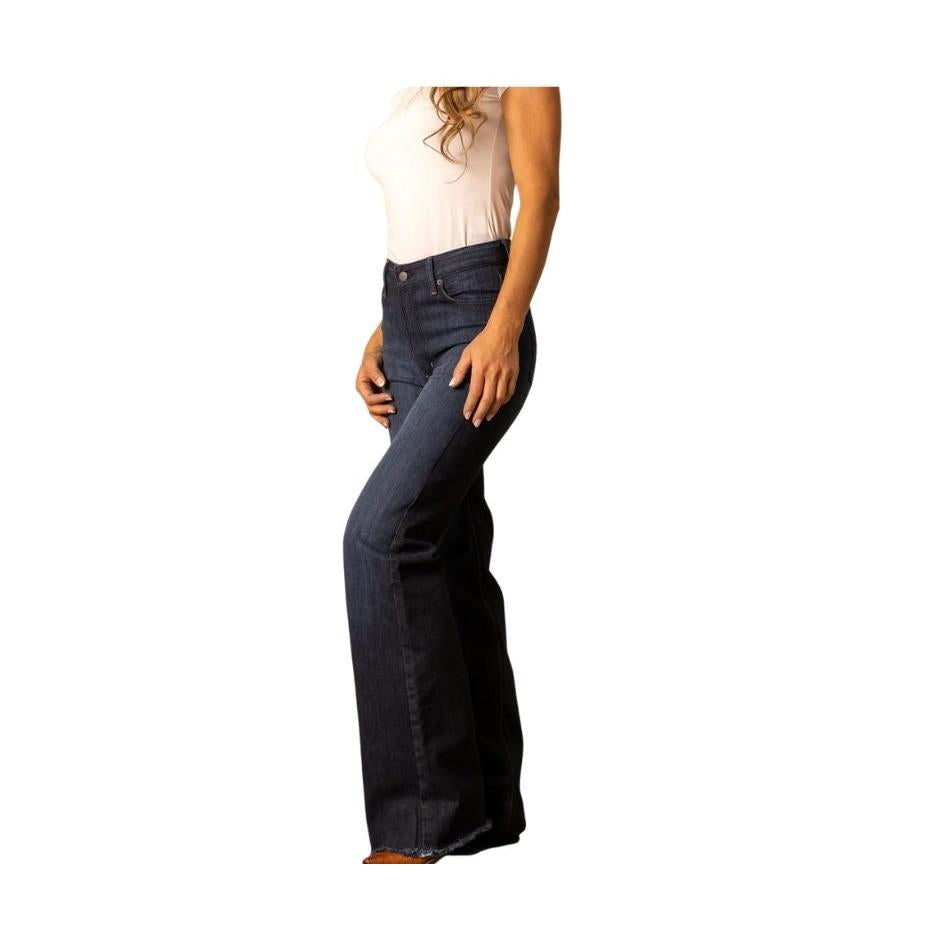 Kimes Women's Olivia High Rise Wide Leg Jeans - DARK WASH - Irvine Tack & Western Wear