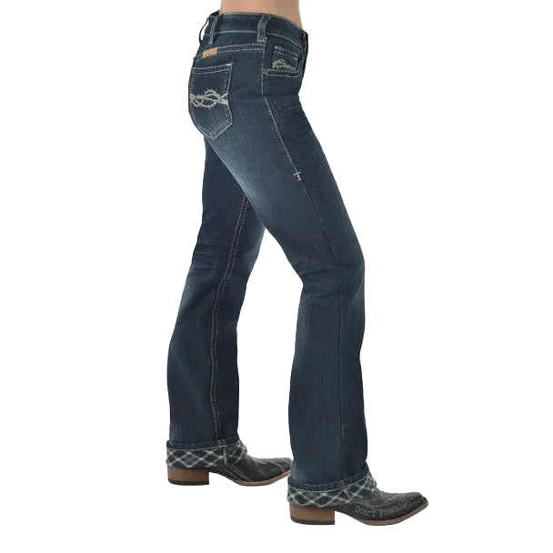 Cowgirl Tuff Women's Don't Fence Me In Dark Flannel Jeans - Dark Wash - Irvine Tack & Western Wear