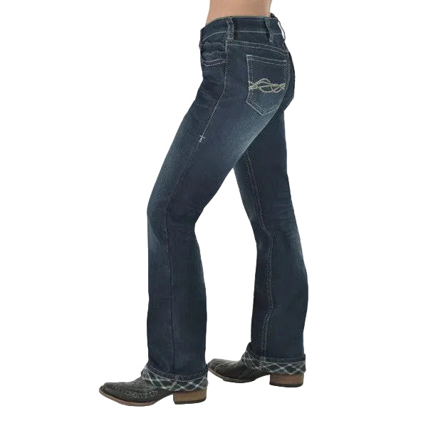Cowgirl Tuff Women's Don't Fence Me In Dark Flannel Jeans - Dark Wash - Irvine Tack & Western Wear