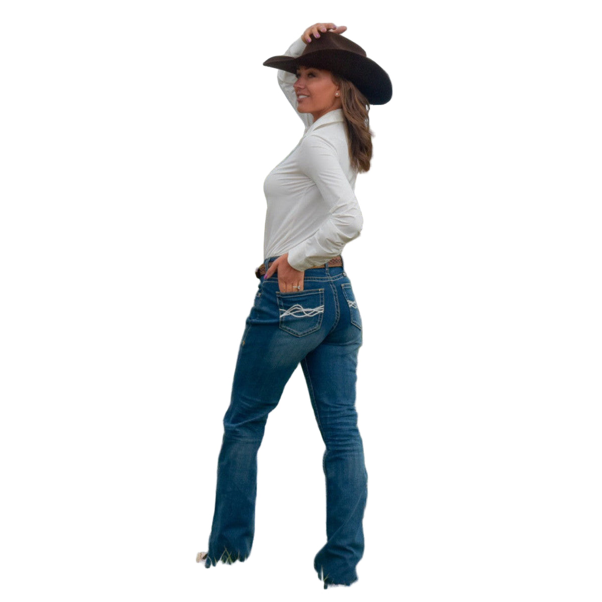 Cowgirl Tuff Women's Don't Fence Me In Jeans - Medium Wash