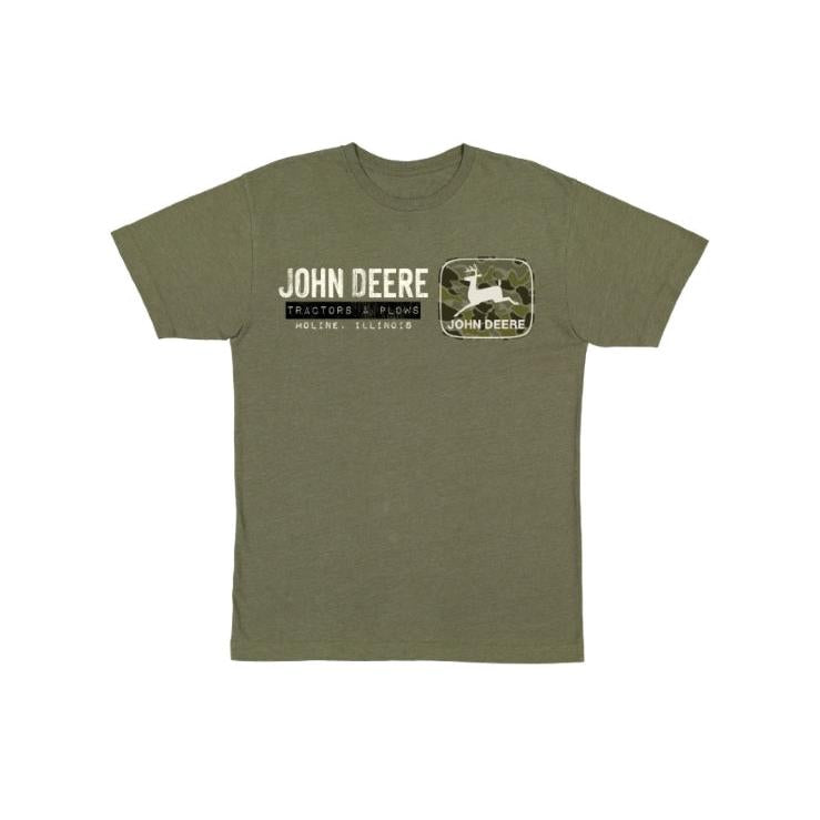 John Deere Men's Horizontal Camo Trademark Short Sleeve T-Shirt - Olive - Irvine Tack & Western Wear