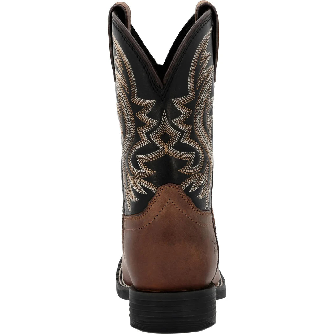 Durango Little Kids Shyloh 8 Inch Square Toe Boot - Brawny Brown/ Black Onyx