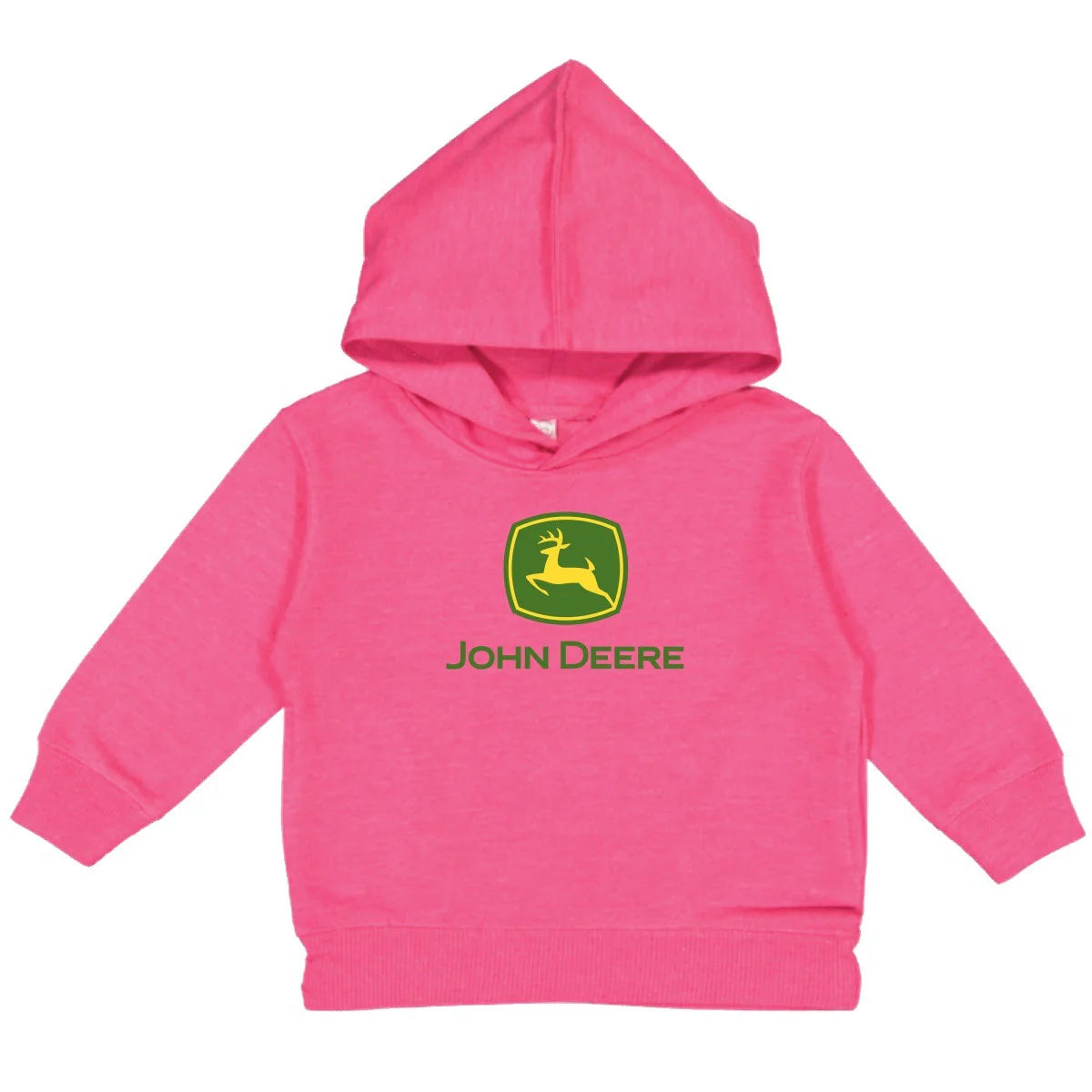 John Deere Large Logo Girl's Hoodie - Hot Pink