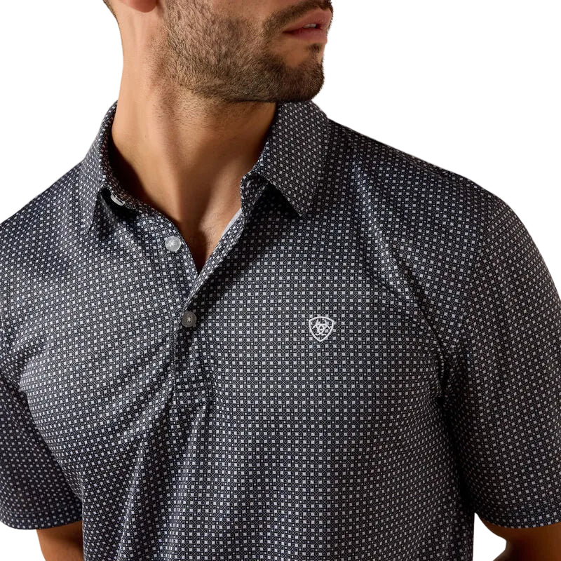 Ariat Men's All Over Print Short Sleeve Polo Shirt - Sky Rocket Pinwheel Geo Print - Irvine Tack & Western Wear