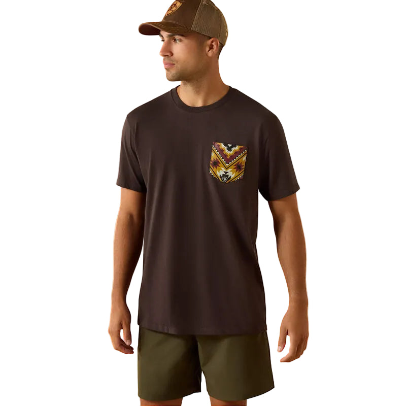 Ariat Men's Southwest Longest Horn Short Sleeve Tee Shirt - Vintage Black