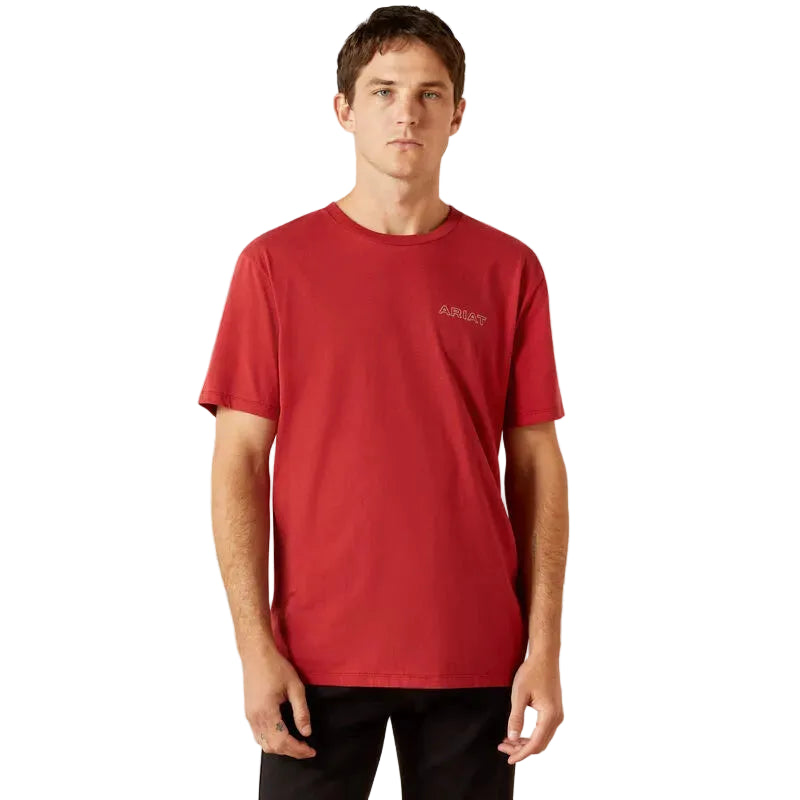 Ariat Men's Short Sleeve Patriot Buffalo Coin Tee Shirt - Brick Red
