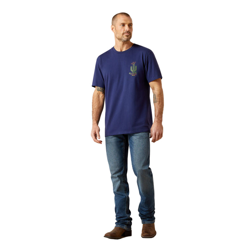 Ariat Men's Cactus Western Wear Graphic Short Sleeve Tee Shirt - Neon