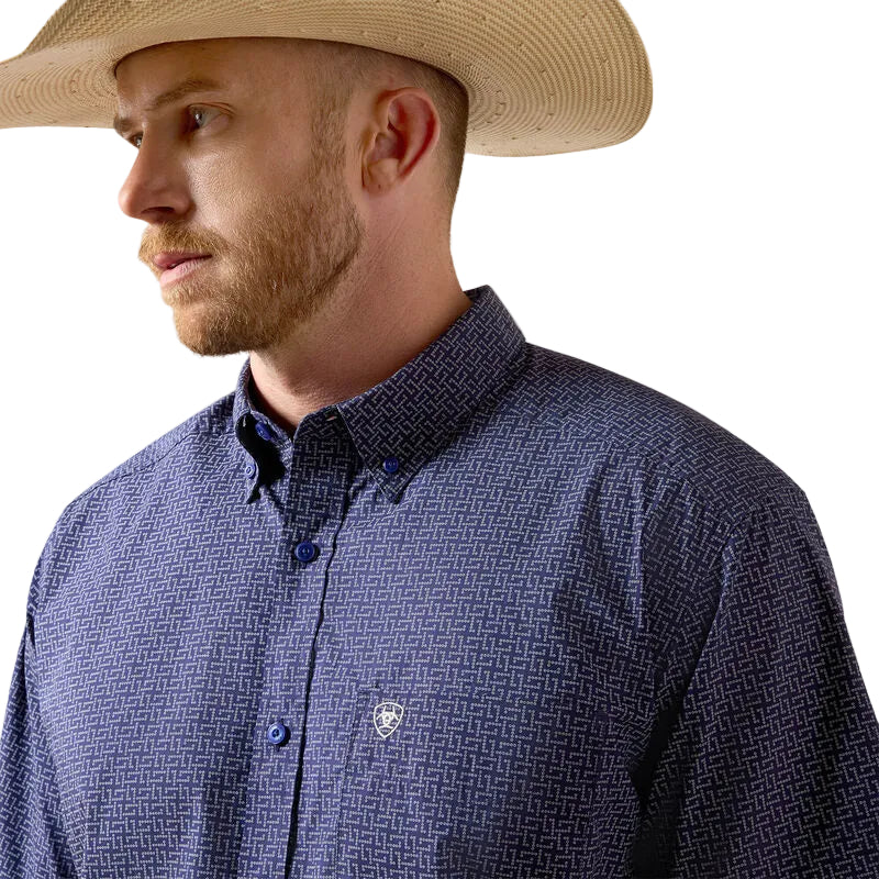 Ariat Men's Brogan Classic Fit Short Sleeve Shirt - Patriot Blue