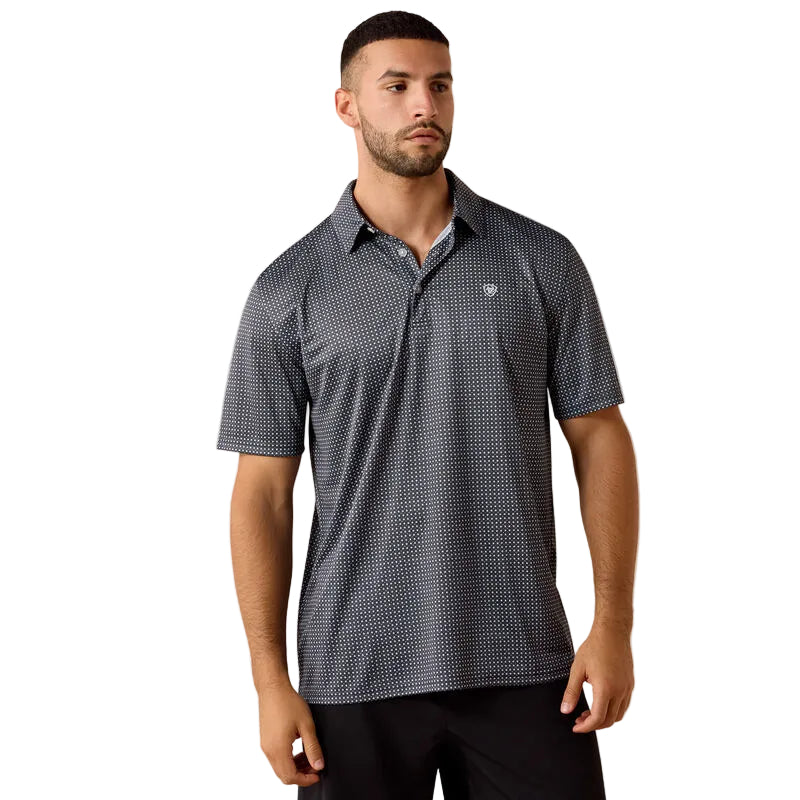 Ariat Men's All Over Print Short Sleeve Polo Shirt - Sky Rocket Pinwheel Geo Print - Irvine Tack & Western Wear