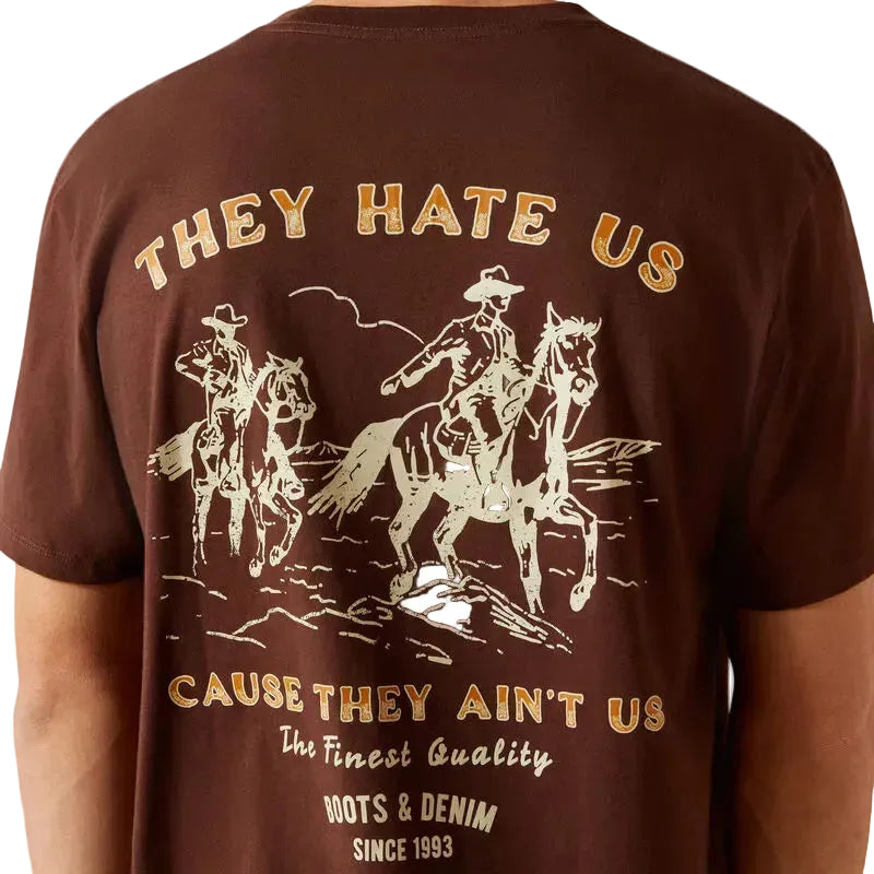 Ariat Men's Short Sleeve They Ain't Us Tee Shirt - Deep Mahogany