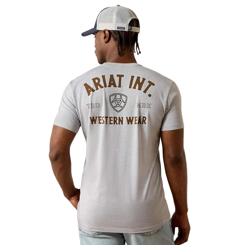 Ariat Men's Outline Shop Short Sleeve Tee Shirt - Pewter - Irvine Tack & Western Wear