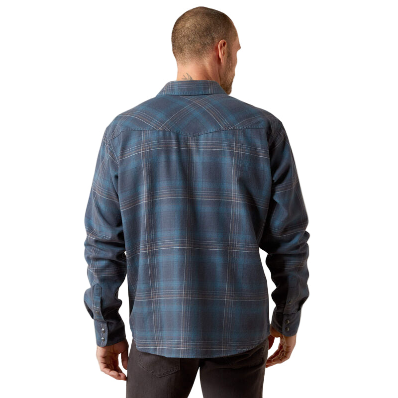 Ariat Men's Higgins Retro Fit Long Sleeve Snap Shirt - Navy