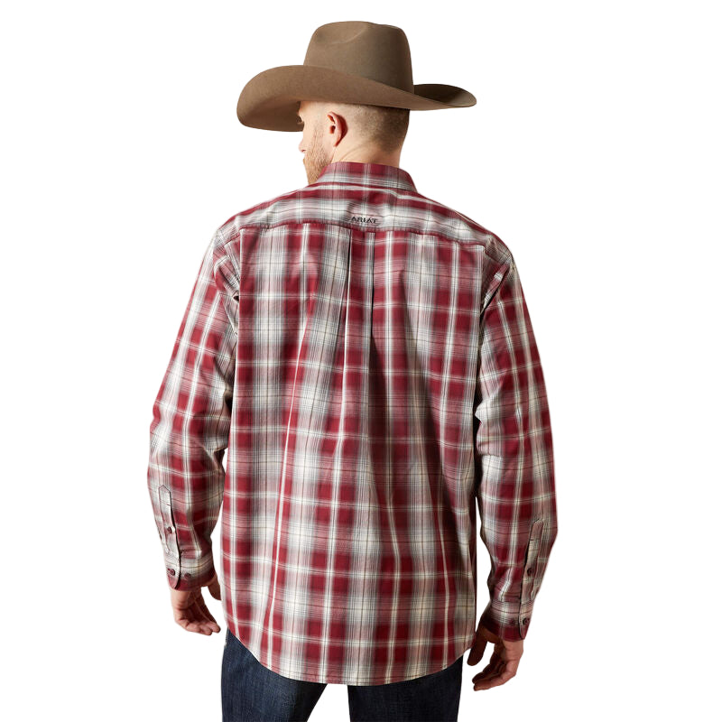 Ariat Men's Pro Series Tillman Classic Fit Long Sleeve Shirt  - Dark Red - Irvine Tack & Western Wear