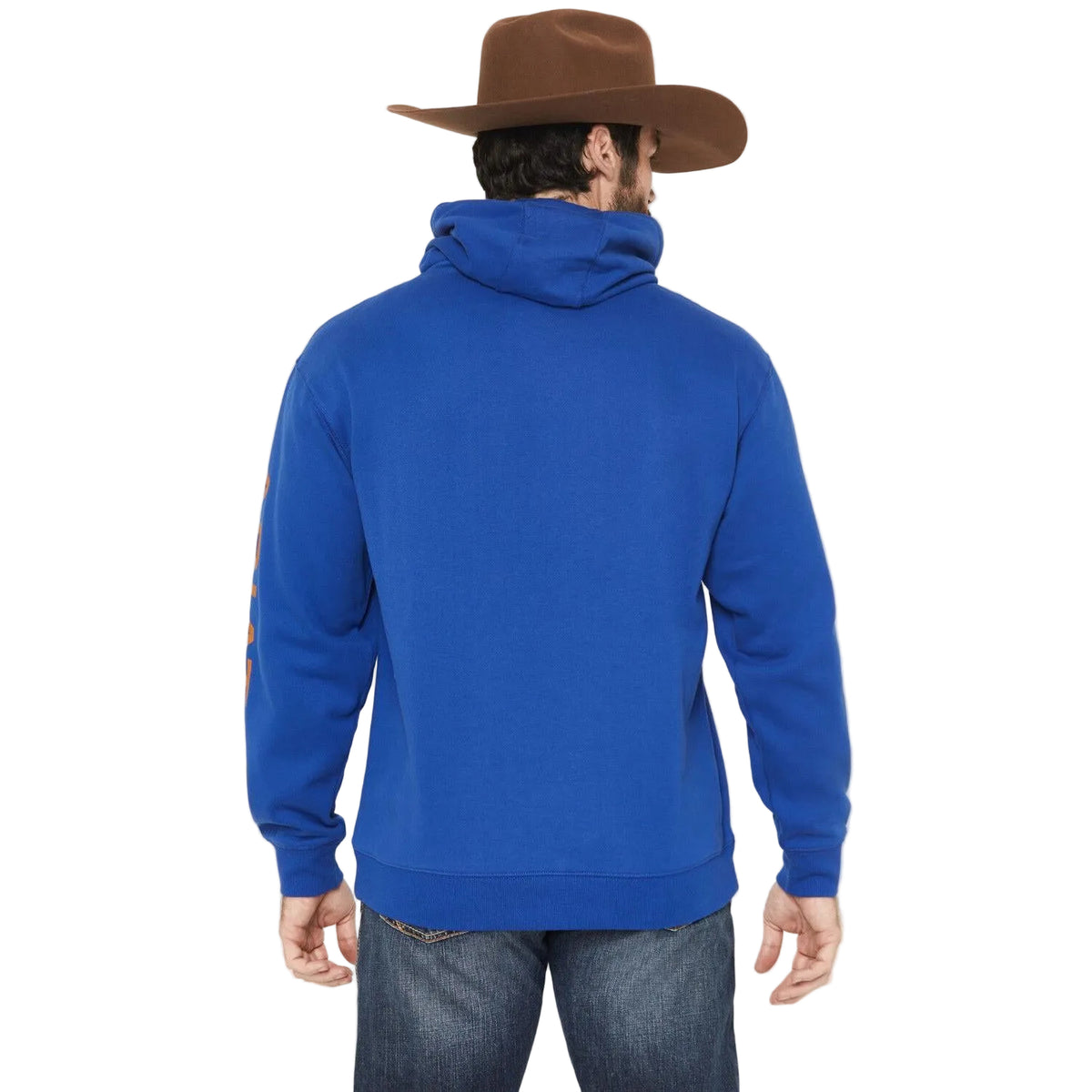Ariat Men's  Logo Long Sleeve Hoodie Hoodie - Surf The Web Blue