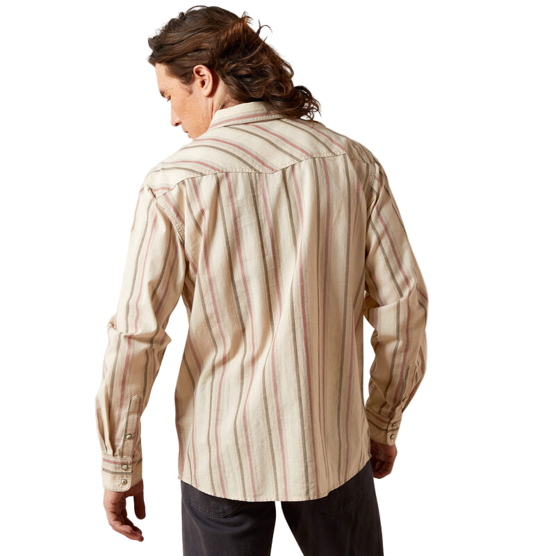 Ariat Men's Hines Retro Fit Long Sleeve Snap Shirt - Off White - Irvine Tack & Western Wear