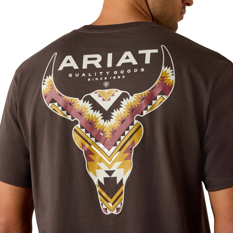 Ariat Men's Southwest Longest Horn Short Sleeve Tee Shirt - Vintage Black
