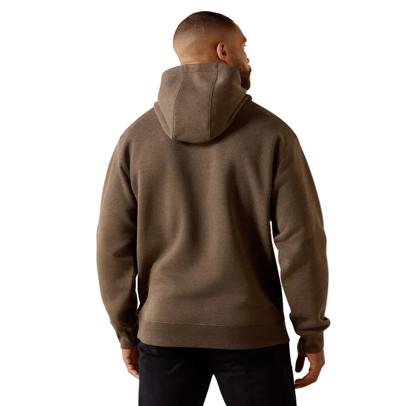 Ariat Men's Rebar Lightweight Duct Logo Hoodie - Major Brown Heather