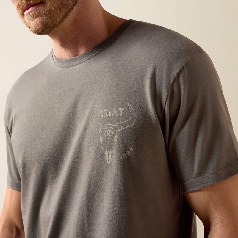 Ariat Men's Desert Badge Tradition Classic Fit Tee Shirt - Smoked Pearl