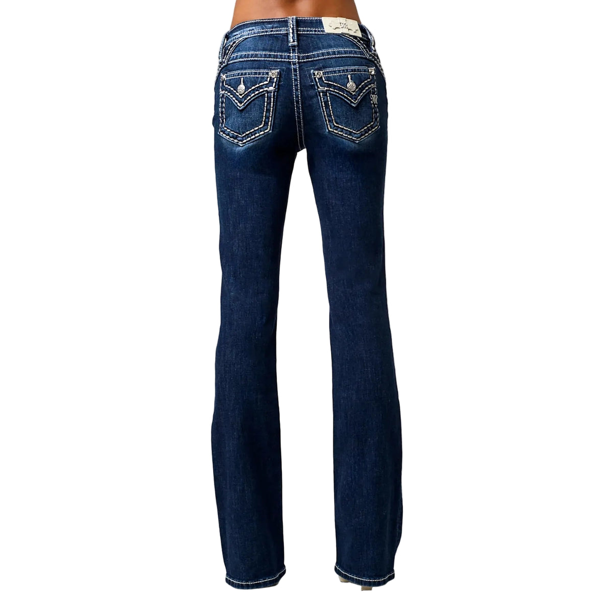 Miss Me Women's Mid Rise Raleigh Stitched Boot Cut Jeans - Dark Wash - Irvine Tack & Western Wear