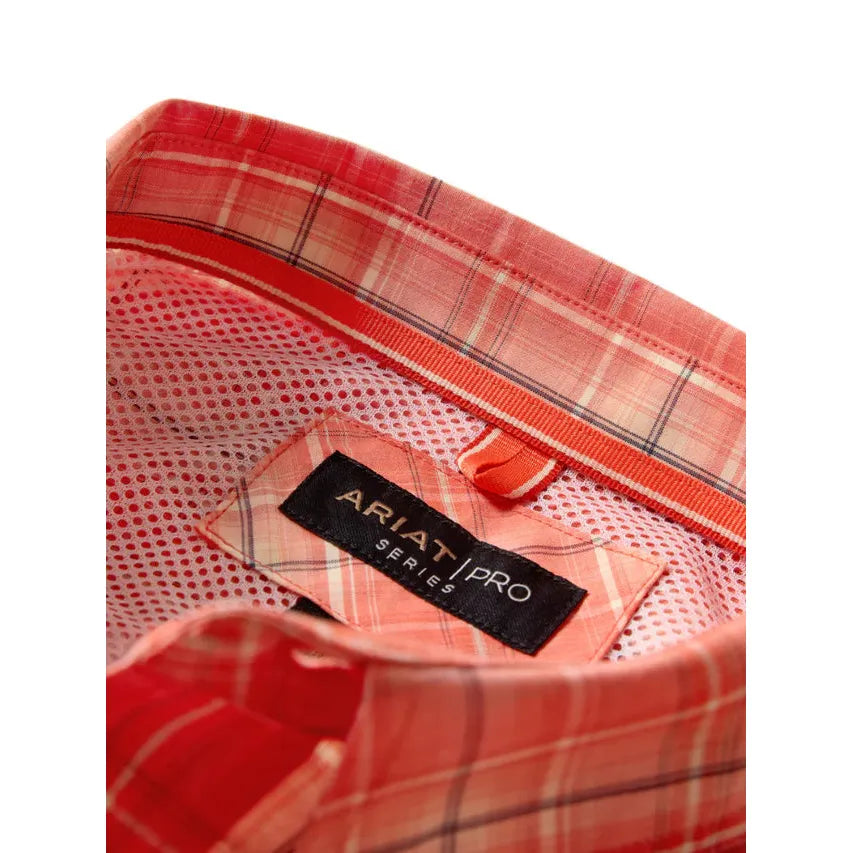Ariat Men's Pro Noble Classic Fit Long Sleeve Shirt- Hot Coral