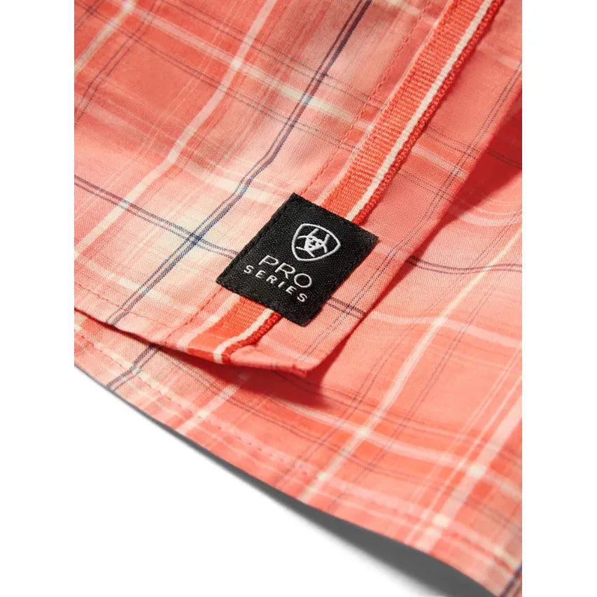 Ariat Men's Pro Noble Classic Fit Long Sleeve Shirt- Hot Coral