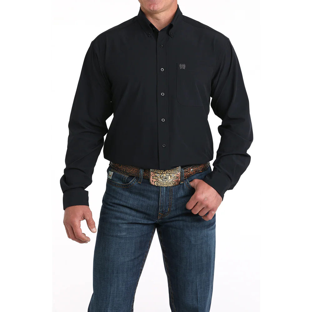 Cinch Men's Arenaflex Western Button Down Long Sleeve Shirt - Black - Irvine Tack & Western Wear
