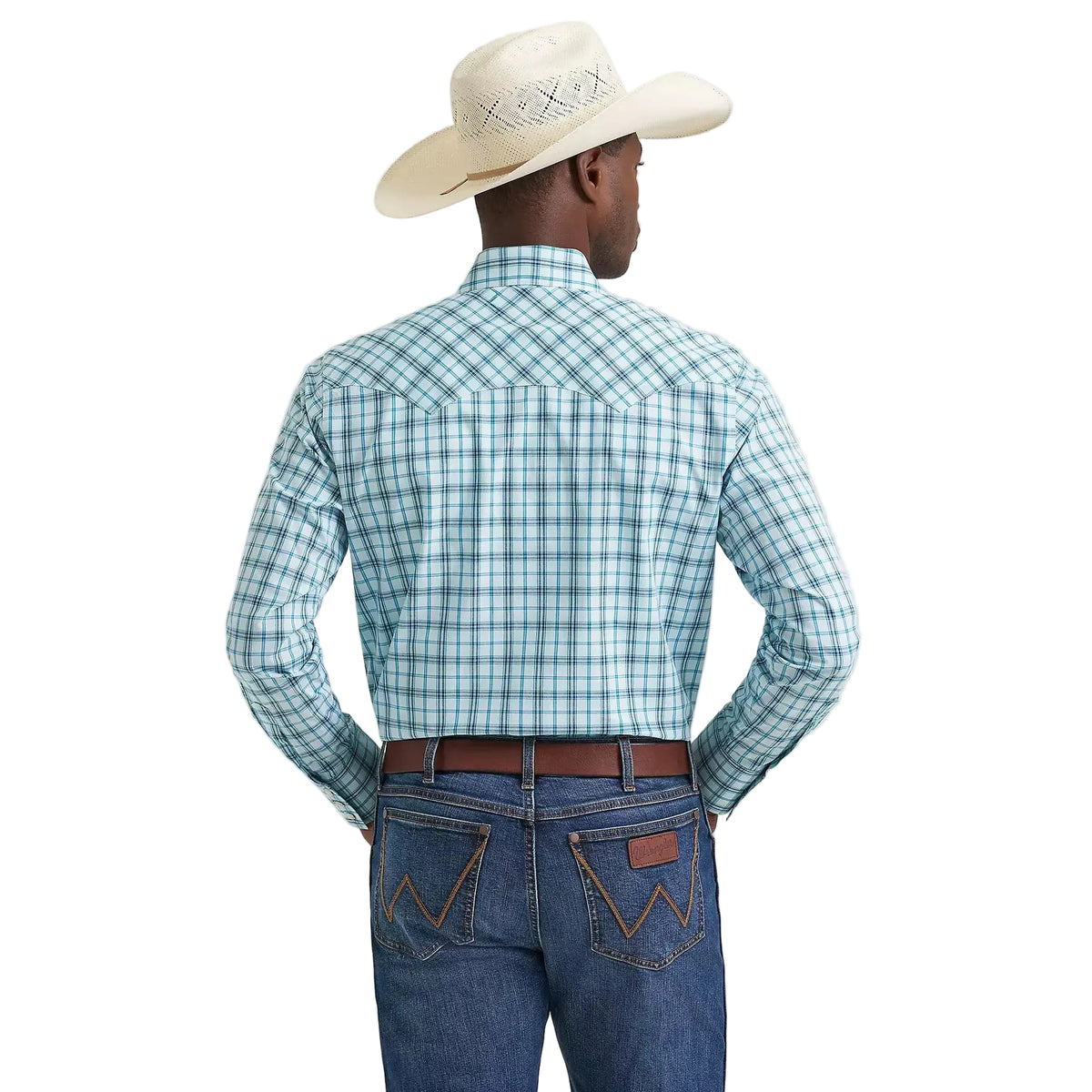 Wrangler Men's Retro® Long Sleeve Sawtooth Snap Pocket Western Shirt - Seaside Turquoise