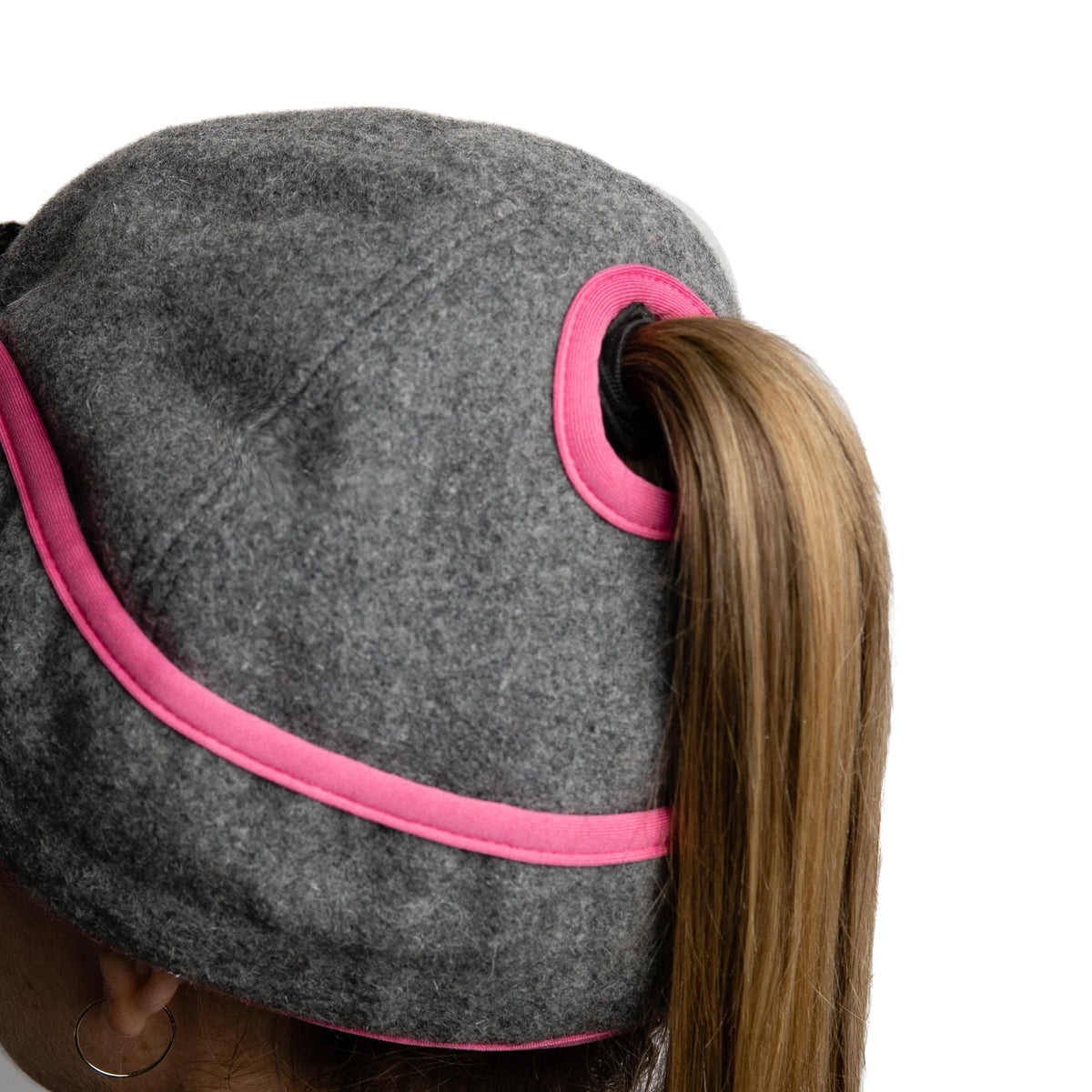 Crown Cap Women's Wool Railroad hat W/Pony Tail