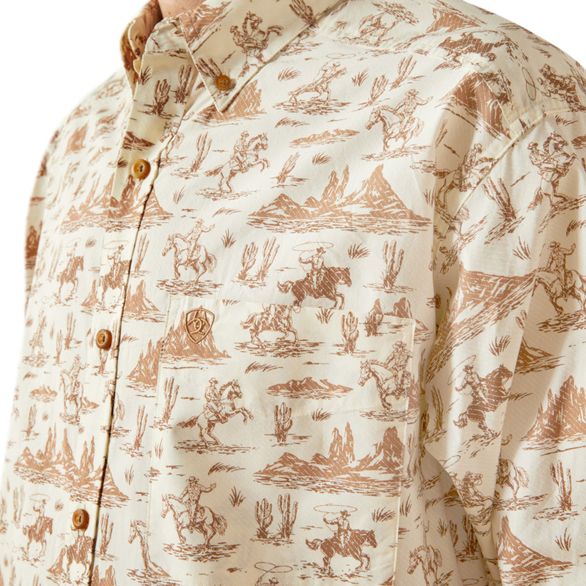 Ariat Men's Saint Classic Long Sleeve Fit Shirt - Cream