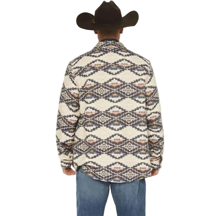Rock & Roll Men's Western Jacquard Long Sleeve Shacket - Tan