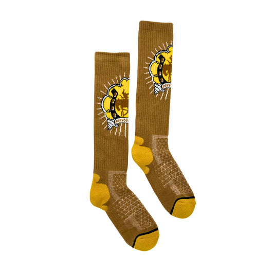 Lucky Chuck Lucky Bucking Cowgirl Tan Performance Boot Socks