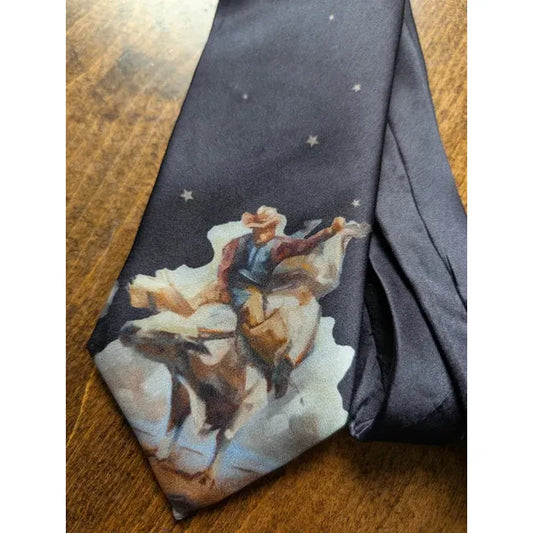 Renee Gould Bull Silk Tie - Black