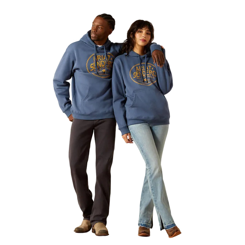 Ariat Men's Long Sleeve Sendero Back in the Saddle Hoodie - Dark Denim