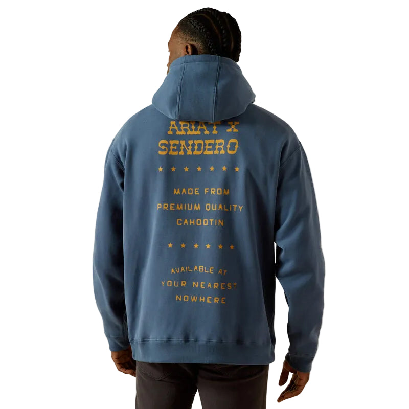 Ariat Men's Long Sleeve Sendero Back in the Saddle Hoodie - Dark Denim