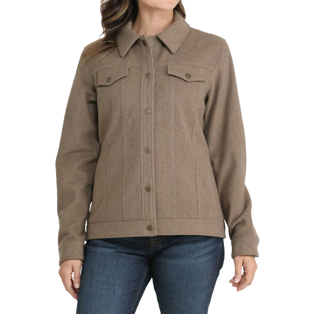 Cinch Women's Snap Trucker Long Sleeve Jacket- Brown - Irvine Tack & Western Wear
