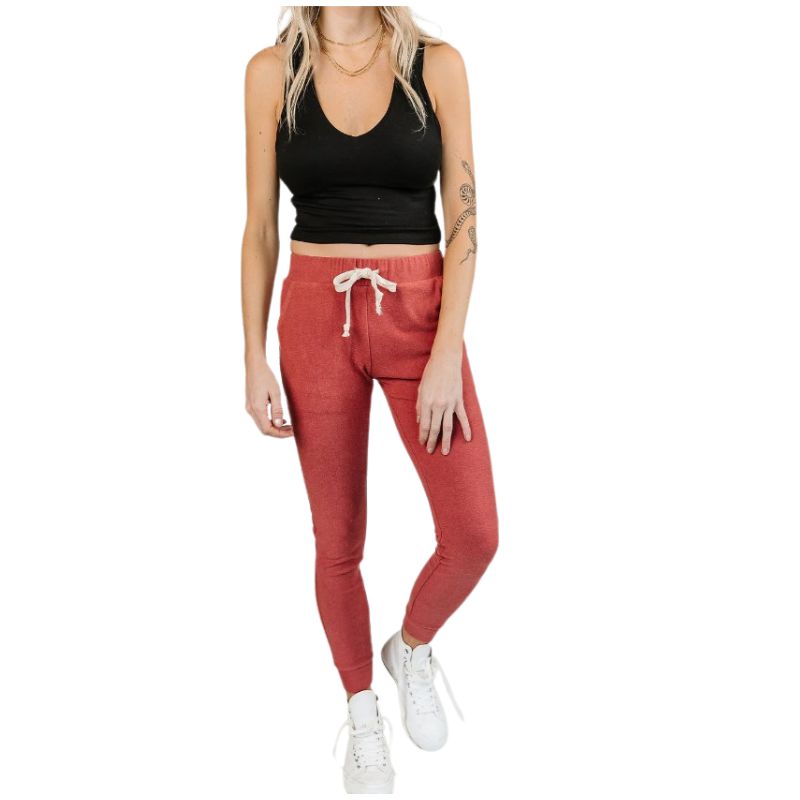 Ampersand Women's Performance Fleece Joggers Pomegranate - Red