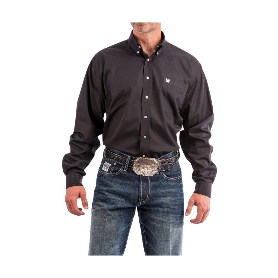 Cinch Men's Classic Fit Cotton Long Sleeve Shirt - Black - Irvine Tack & Western Wear
