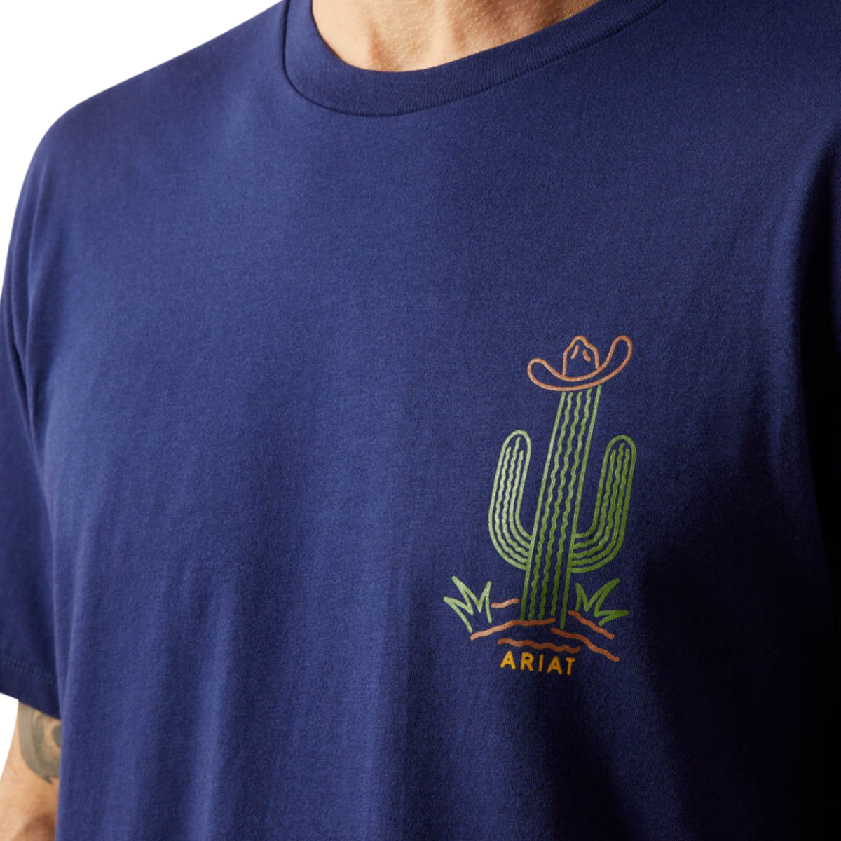 Ariat Men's Cactus Western Wear Graphic Short Sleeve Tee Shirt - Neon